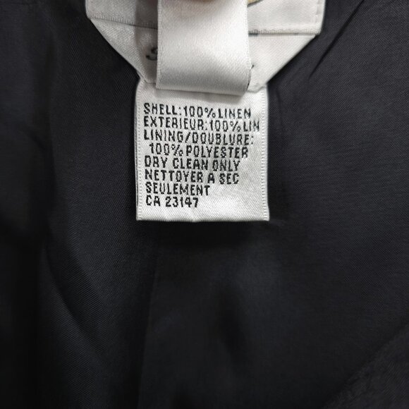 TALBOTS Black 100% Irish Linen Pants Pleated Lined High Waisted EUC Size 14 - Picture 9 of 9